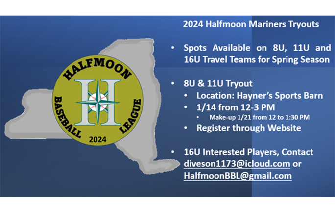 Spots Open on 8U, 11U and 16U Mariners
