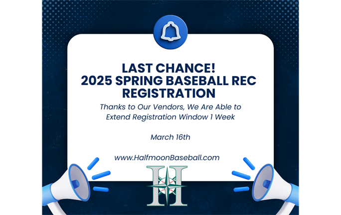 LAST CHANCE! 2025 Spring Rec Registration Deadline March 16th